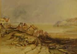 Henry Barlow Carter (British 1804-1868): Runswick Bay, watercolour signed and dated 1845,