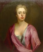 English School (18th Century): Portrait of a Lady, oil on canvas, unsigned,