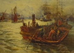 Edwin Henry Eugene Fletcher (British 1857-1945): On the Thames,