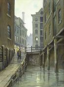 Steven Scholes (Northern British 1952-): 'Ratcliffe Cross Stairs Limehouse London 1958',