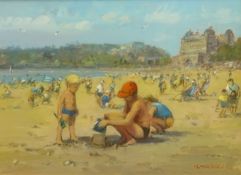 Richard Marshall (British 1944-2006): Children on the Beach at Scarborough,