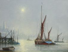 Jack Rigg (British 1927-): 'Sailing Barge Reminder', oil on canvas board signed,