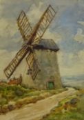 James William Booth (Staithes Group 1867-1953): Ugthorpe Mill, watercolour signed 35.