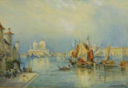 Attrib. James Holland (British 1799-1870): Venice, watercolour with later signature