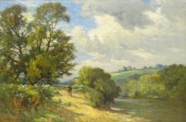 William Greaves (British 1852-1938): Fisherman by the River Wharfe,