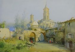 Noel Harry Leaver (British 1889-1951): A Little Town near Seville Spain, watercolour signed,