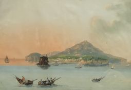 Neopolitan School (Mid 19th century): 'Isola d' Ischia',