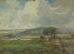 William Ashton (British 1853-1927): Landscape with Cattle Grazing,