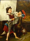 C B Hebbert (19th century): A Good Review, oil on canvas signed and dated 1886,