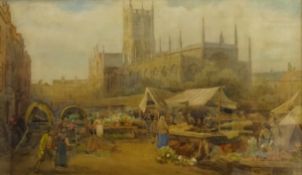 Frederick William Booty (British 1840-1924): Holy Trinity Church and the Market Square Hull,