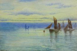 Ernest Dade (Staithes Group 1864-1934): Herring Fleet Becalmed in the South Bay Scarborough,