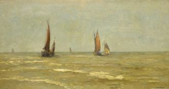 Joseph Francoise (Belgian 19th/20th century): Fishing Boats at Sea,