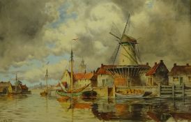 Louis Van Staaten (Dutch 1836-1909): River Lek Near Delft,
