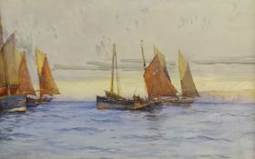 Ernest Dade (Staithes Group 1864-1934): Herring Fleet Off Scarborough,