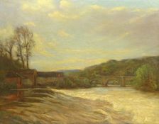 Frederic William Jackson (Staithes Group 1859-1918): 'The Weir at Ludlow,