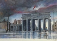George Sharp (British 20th century): 'Death in Berlin' - The Brandenburg Gate,