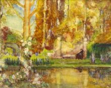 Thomas Edwin Mostyn (British 1864-1930): Lady in a Garden,