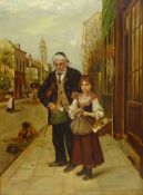 F Harvey (19th/20th century): Violist with Young Girl, oil signed and dated 1889,