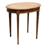20th century French gilt metal mounted kingwood oval occasional table,