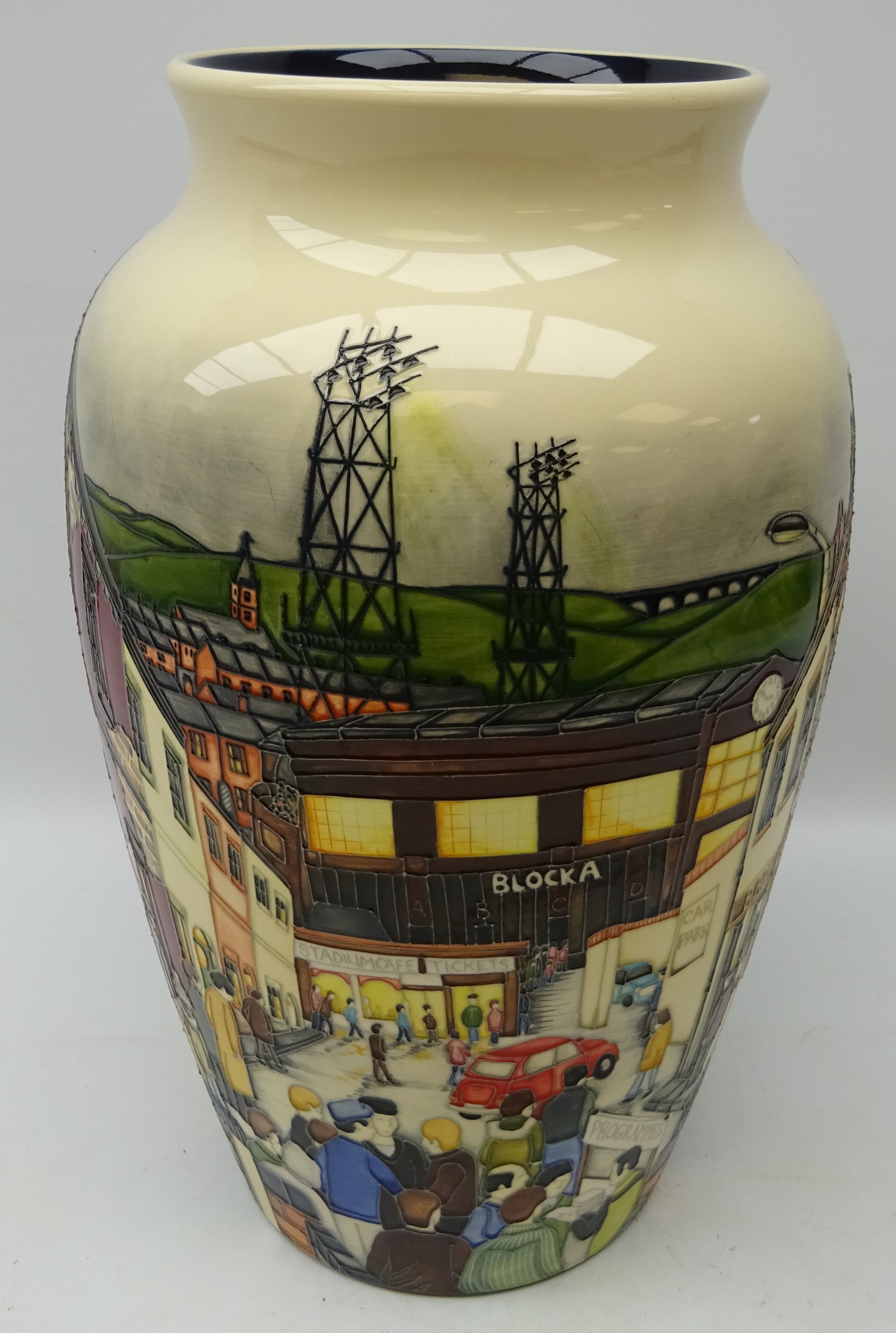 Very large Moorcroft limited edition vase decorated in the Back to Back pattern by Paul Hilditch, - Image 2 of 4