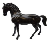 Large patinated cast bronze model of a horse,