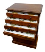 Late 19th/Early 20th century ten drawer mahogany Specimen Chest containing a collection of Asian