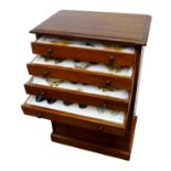 Late 19th/Early 20th century ten drawer mahogany Specimen Chest containing a collection of Asian