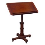 Late Victorian walnut 'Literary Machine' adjustable reading stand,