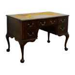 George lll style mahogany kneehole writing desk,