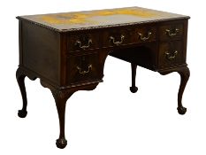 George lll style mahogany kneehole writing desk,