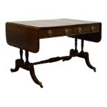 Regency gilt metal mounted brass strung rosewood and simulated rosewood Sofa table,