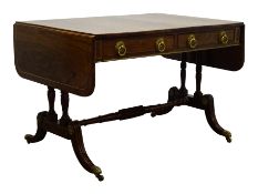 Regency gilt metal mounted brass strung rosewood and simulated rosewood Sofa table,