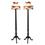 Pair of Hepplewhite style mahogany standard lamps,