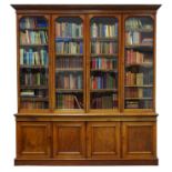 Victorian mahogany library bookcase,