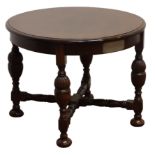 20th century oak circular coffee table,