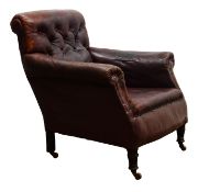 Edwardian Gentleman's club type armchair,