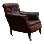 Edwardian Gentleman's club type armchair,