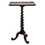Victorian solid rosewood occasional table, serpentine rectangular top with moulded border,