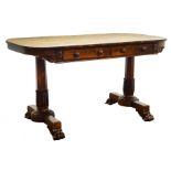 Regency rosewood rectangular Library table,