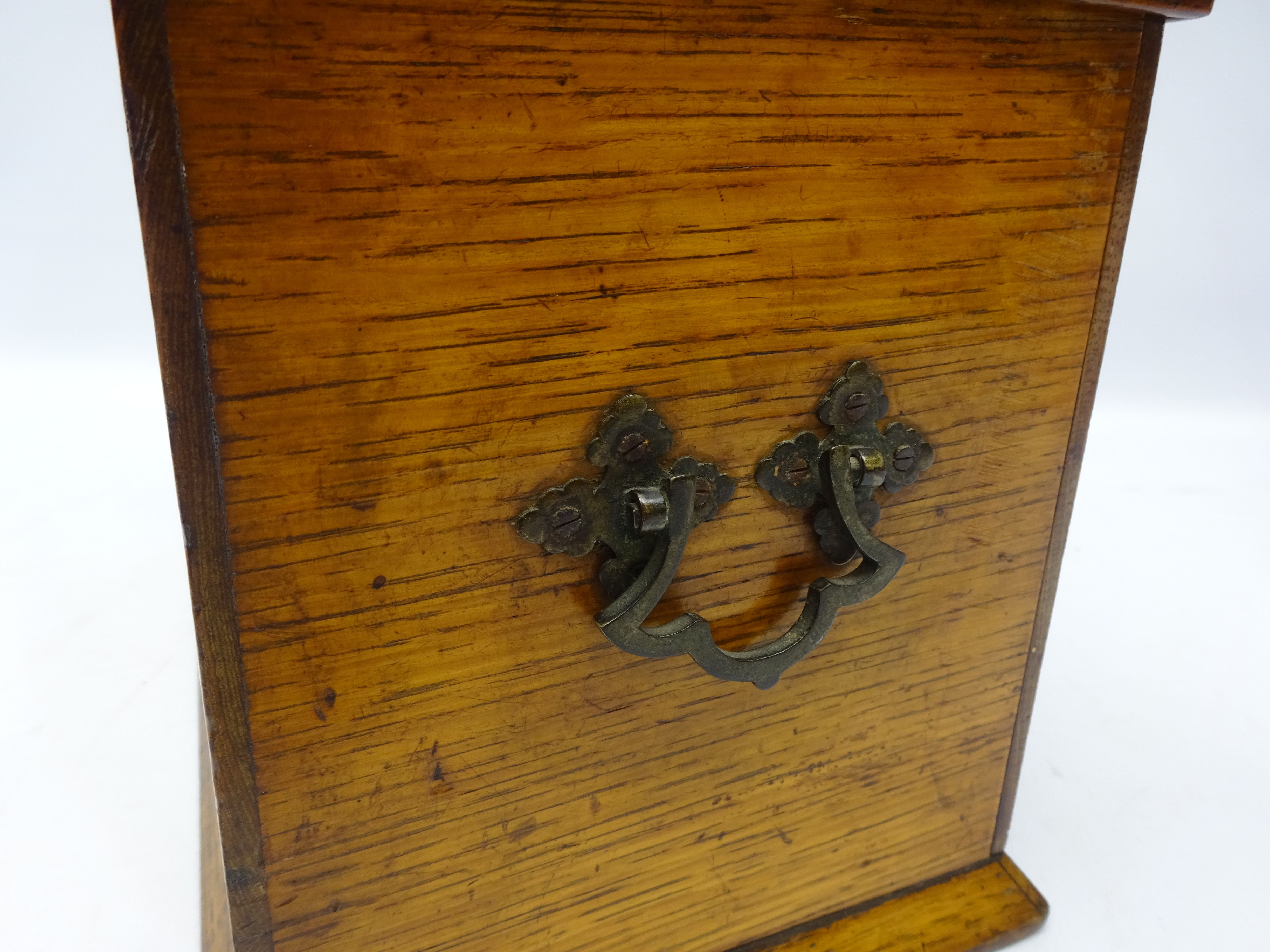 Edwardian oak writing and stationary box, - Image 4 of 7