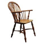 19th century yew Windsor armchair,