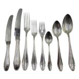 German silver canteen of Chippendale pattern cutlery by Koch & Bergfeld Bremen circa 1925,