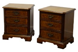 Pair reproduction bespoke walnut bedside cabinets,