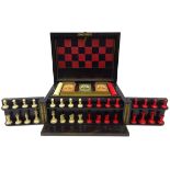 Victorian coromandel Games Compendium containing folding Chess & Backgammon board,