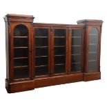 William IV rosewood breakfront bookcase,