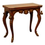 Late 19th century Italian amboyna and walnut card table,