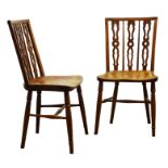Pair 19th century ash and elm Mendlesham chairs,