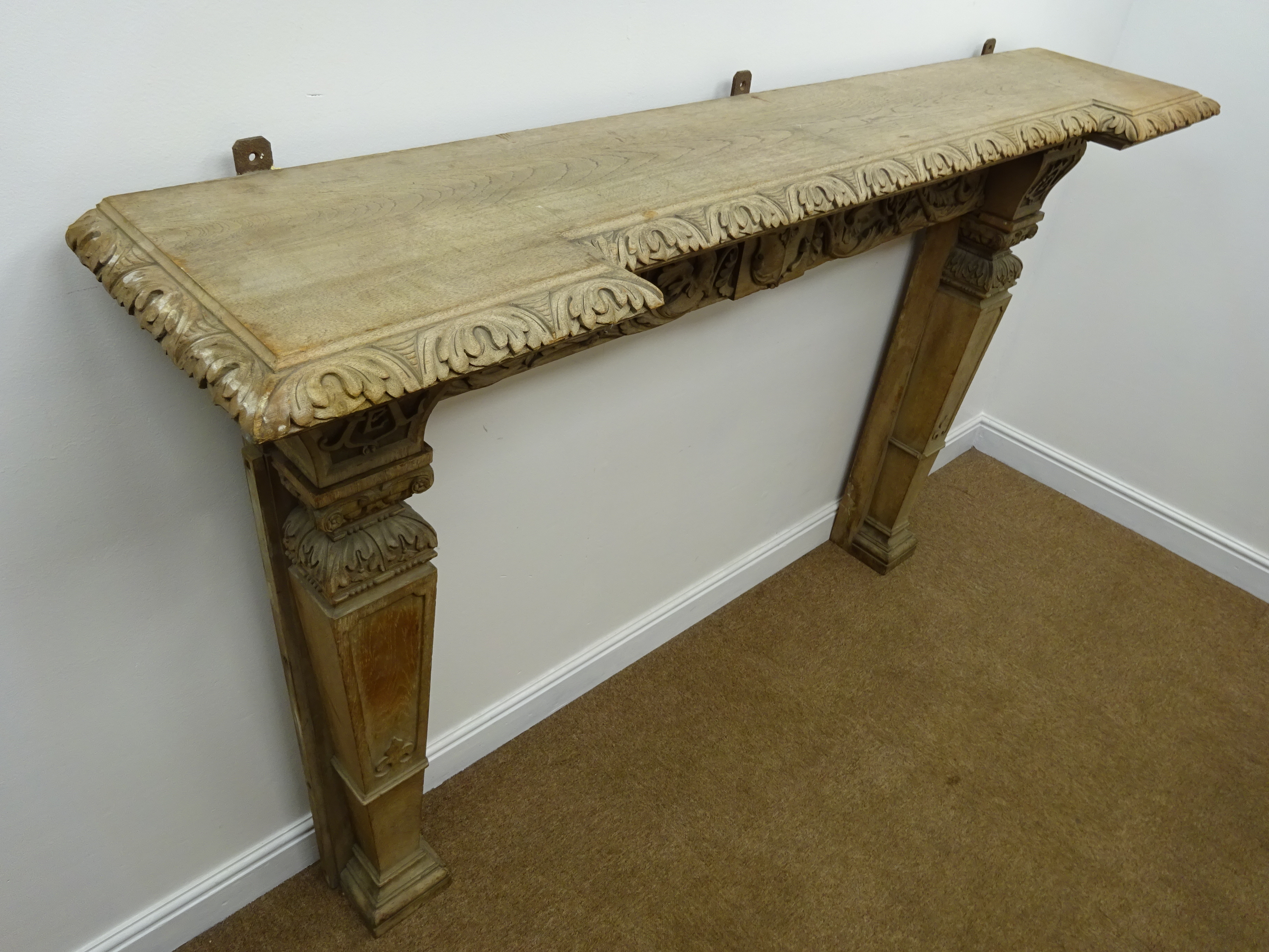 Victorian stripped oak fire surround, - Image 7 of 10