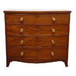 Regency period mahogany bow front chest,