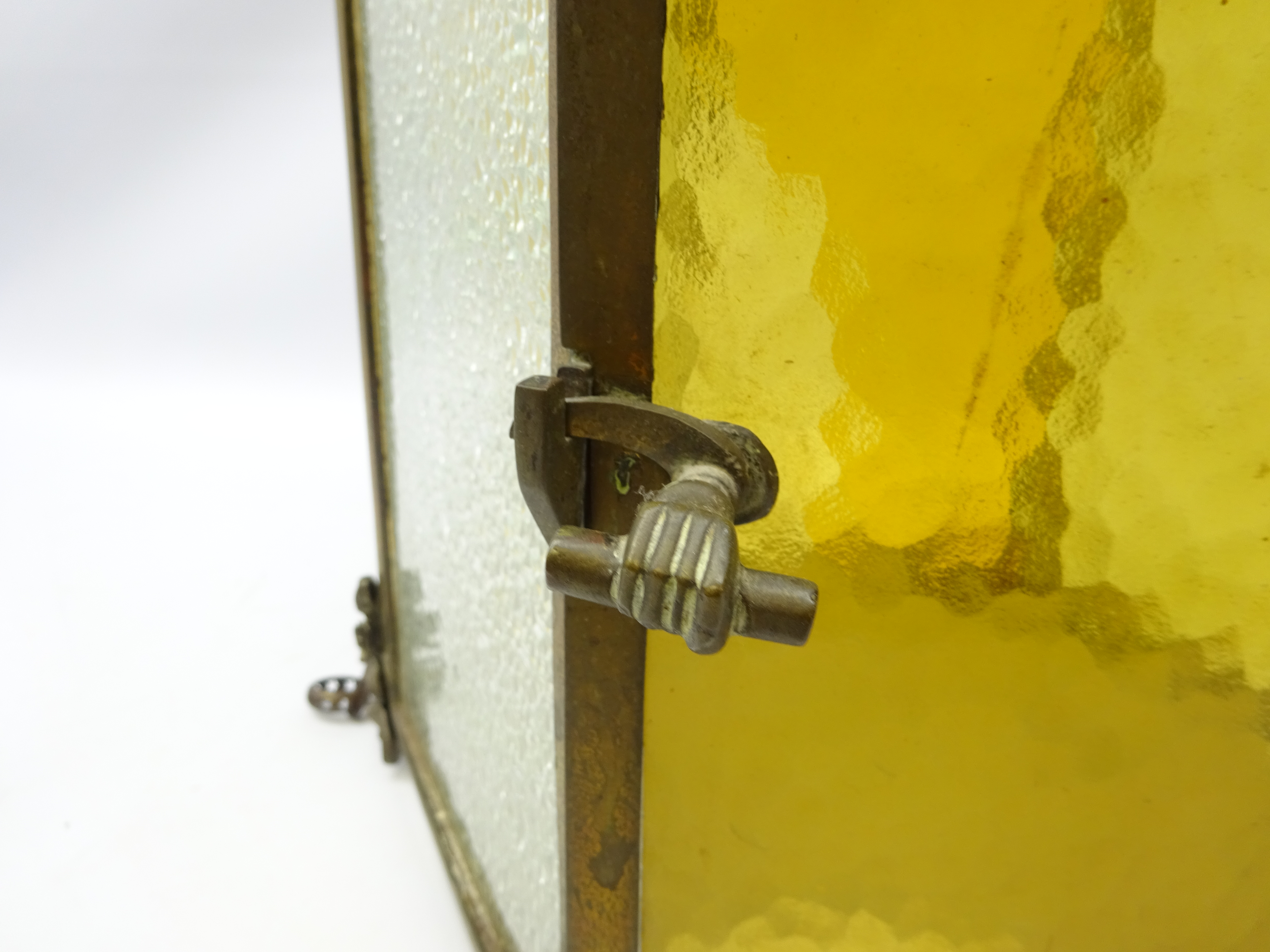 Victorian ormolu hexagonal hall lantern, - Image 2 of 3